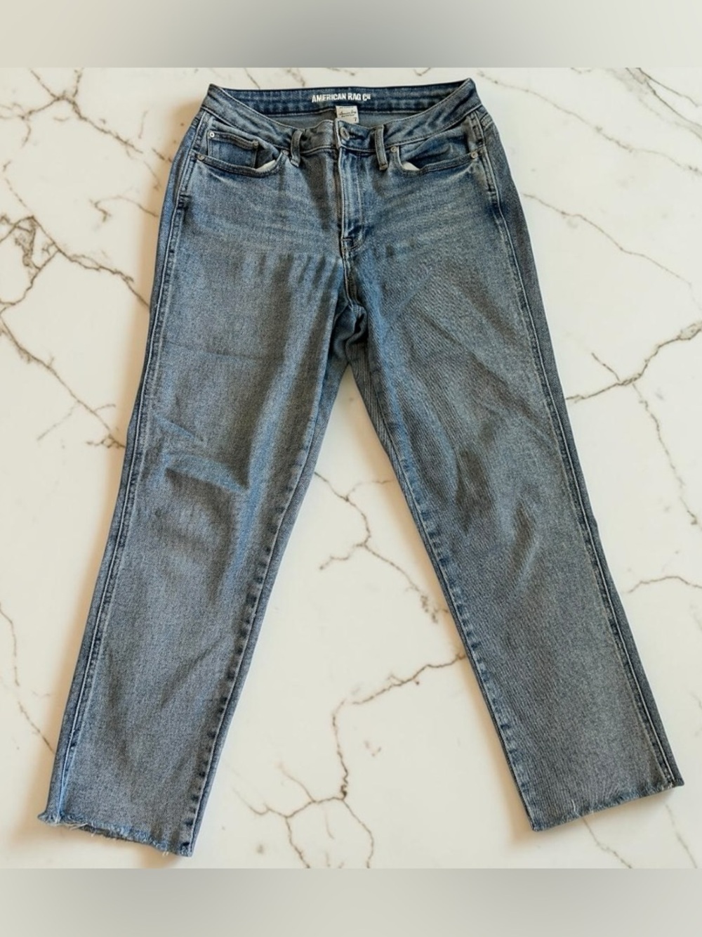American Rag Straight-Leg Jeans in Medium Blue Denim